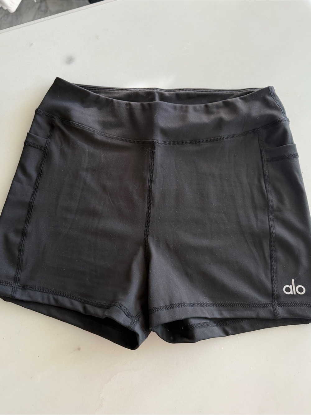 ALO Yoga Black High-Rise Athletic Shorts
